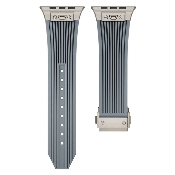 Apple Watch Ultra 49mm  KRD-113 Spor Görünümlü Silikon Kordon - 11
