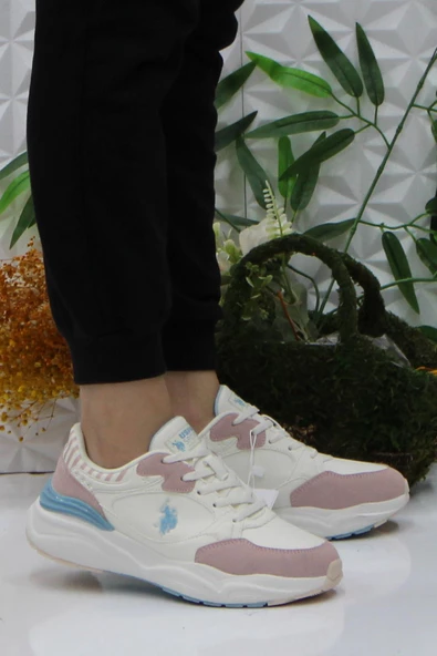 U.S. Polo Assn. Blossom Beyaz Pudra Orijinal Ürün Sneaker Kadın Ayakkabı