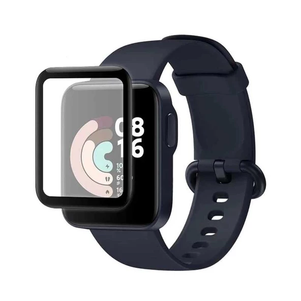 Xiaomi Redmi Watch 3 Active Saat Ekran Koruyucu Kenarları Tam Kaplayan Pet Koruyucu (PMMA)