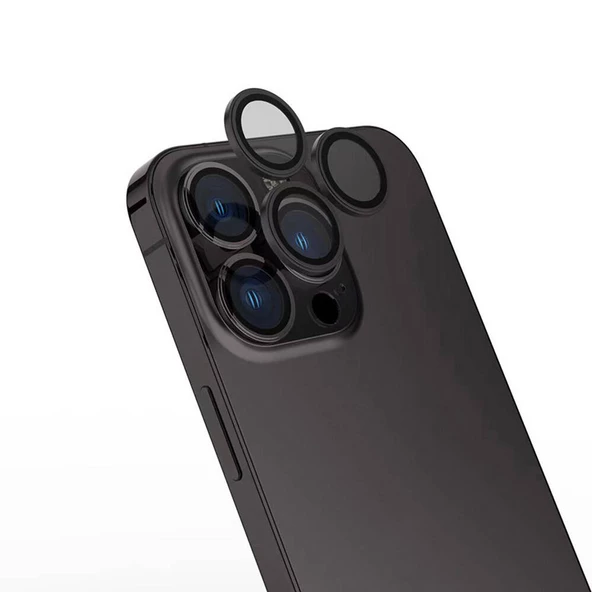 Apple iPhone 16 Pro Max Kamera Lens Koruyucu Kolay Takma Aparatlı Ultra Korumalı (CL-15)