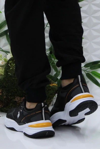 U.S. Polo Assn. Solıdar Siyah Rahat Orijinal Ürün Erkek Spor Ayakkabı - Resim 4