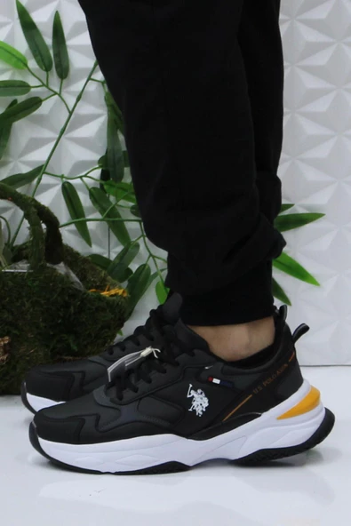 U.S. Polo Assn. Solıdar Siyah Rahat Orijinal Ürün Erkek Spor Ayakkabı - Resim 3