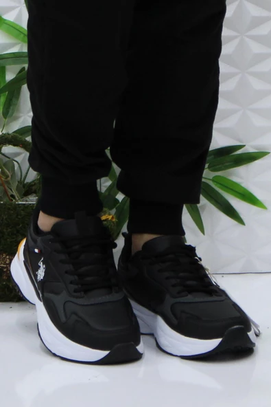 U.S. Polo Assn. Solıdar Siyah Rahat Orijinal Ürün Erkek Spor Ayakkabı - Resim 2