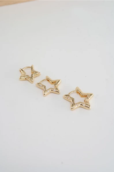 Kadın Vip Seri Zirkon Taşlı Yıldız Helix  Model 3 Boy Küpe 1.3cm 1.6 cm ve 2 cm  zrk00584 - Resim 2