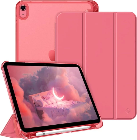 Apple iPad 10. Nesil 10.9inç Kılıf Flip Cover Kalem Bölmeli PC Case (Air DEĞİL) A2696 A2757 A2777