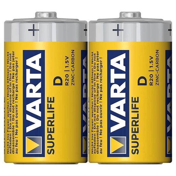 Varta Superlife Çinko Büyük D Boy Pil 24 lü Paket
