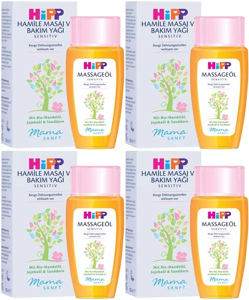 Hipp Mamasanft Hamile Masaj ve Bakım Yağı Sensıtıv 100ML (4 Lü Set)