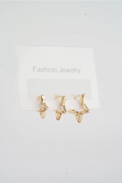 Kadın Vip Seri Zirkon Taşlı Yıldız Helix  Model 3 Boy Küpe 1.3cm 1.6 cm ve 2 cm  zrk00584 - Resim 3