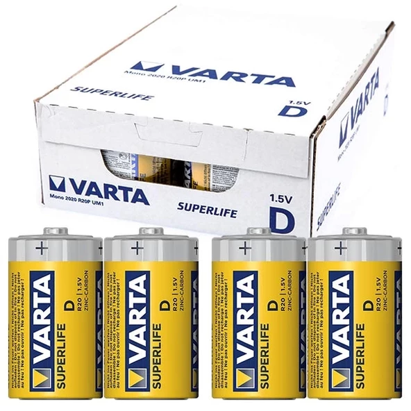 Varta Superlife Çinko Büyük D Boy Pil 24 lü Paket - Resim 2