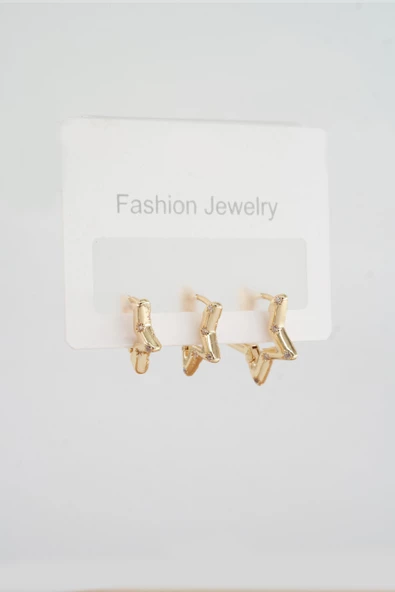 Kadın Vip Seri Zirkon Taşlı Yıldız Helix  Model 3 Boy Küpe 1.3cm 1.6 cm ve 2 cm  zrk00584 ürün görseli