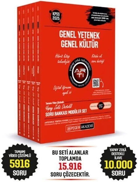 2025 KPSS Genel Yetenek Genel Kültür Tamamı Çözümlü Soru Bankası Seti Pegem Yayınları