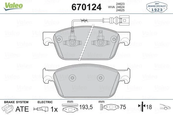 ON FREN BALATASI TRANSPORTER T5 - T6 1.9 2.0TDI 03- - VALEO 670124