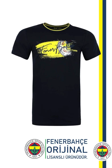 Fenerbahçe Orijinal Lisanslı Sıfır Yaka Lacivert T-Shirt + Bileklik Set Hediyelik Ahşap Kutulu - 2