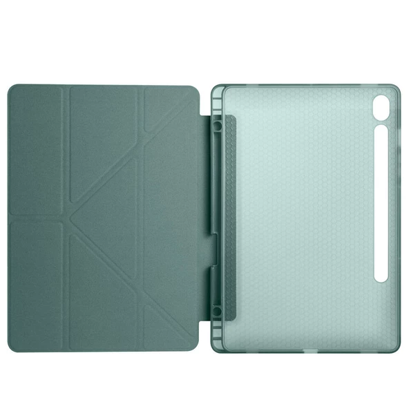 Samsung Galaxy Tab S9 FE Kılıf Tri Folding Kalem Bölmeli Standlı Kılıf - Resim 9
