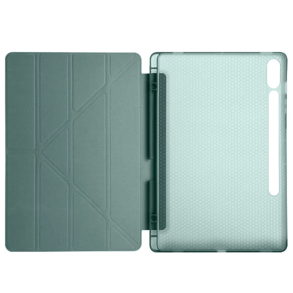 Samsung Galaxy Tab S9 Plus Kılıf Tri Folding Kalem Bölmeli Standlı Kılıf - Resim 12