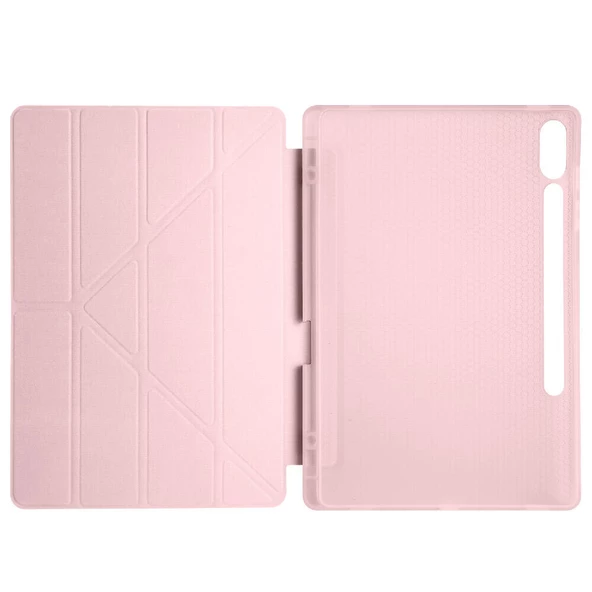 Samsung Galaxy Tab S9 FE Plus Kılıf Tri Folding Kalem Bölmeli Standlı Kılıf - Resim 10