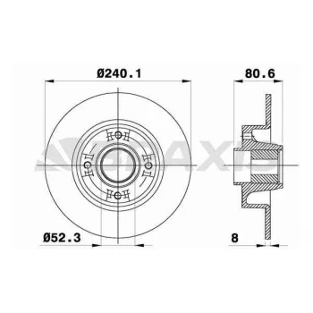 RULMANLI ARKA FREN DISK AYNASI  ABS SENSOR HALKASI HARIC  MEGANE II CLIO III MODUS 1.2 - 1.4 - 1.5DCI - 1.6 - 1.8 - 1.9DCI - 2.0 - BRAXIS AD0032