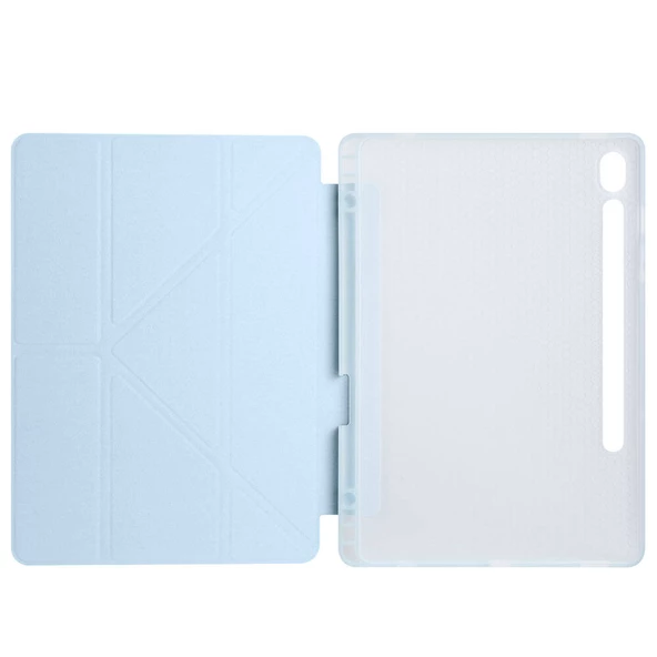 Samsung Galaxy Tab S9 Kılıf Tri Folding Kalem Bölmeli Standlı Kılıf - Resim 10
