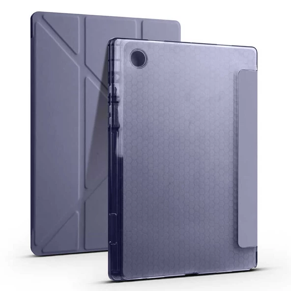 Samsung Galaxy Tab A8 10.5 SM-X200 (2021) Kılıf Zore Tri Folding Kalem Bölmeli Standlı Kılıf - 12