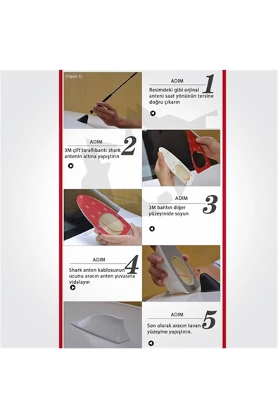 Tiger Marketing Skoda Octavia Uygun Balina Shark Anten Köpek Balığı Anten Beyaz - Resim 2