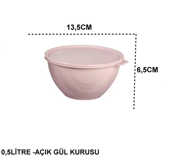 Moon Star Elegance Kapaklı Hava ve Koku Sızdırmaz Yemek Saklama Kabı 0,5 Litre-RBK-310 - 3