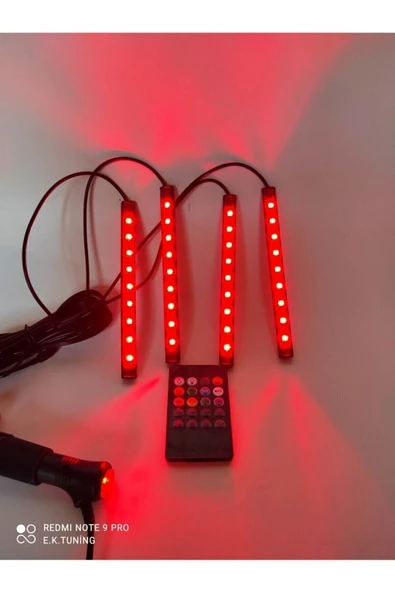 Canderel Kumandalı Araç Içi Ayak Altı Led Aydınlatma Rgb 9led Oto Şerit 12 Volt - 6