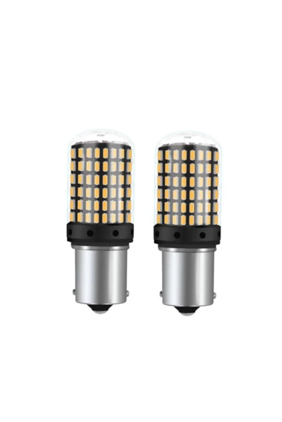 ZEMBİL 93 Tek Duy Led P21w 1156 Ba15s 144 Ledli Ultra Güçlü Turuncu Işık (2 Adet)