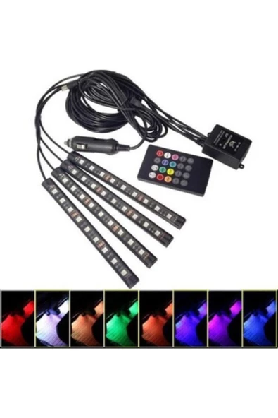 Teknopack Ayak Altı Led Sese Ve Müziğe Duyarlı Led Rgb Kumandalı