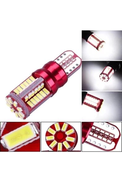 gürlerotoaksesuar Canbus T10 Led Ampul 4 Adet Park Led Plaka Led Tavan Led 57 Ledli Beyaz Renk - 2