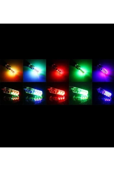 WOCA Kumandalı Çakarlı Araç Park Ampulü ( 2 Adet ) RGB Park Stop ampulü - 6