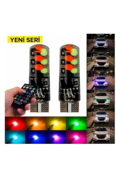 Tiger Marketing Kumandalı Rgb T10 Park Ledi Far Ledi Renkli Park Ampulü - 3