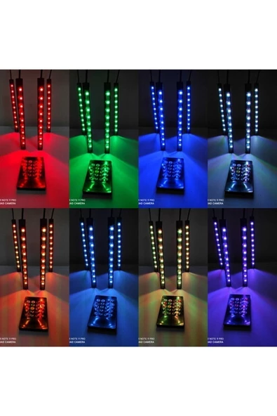 Canderel Kumandalı Araç Içi Ayak Altı Led Aydınlatma Rgb 9led Oto Şerit 12 Volt - 7