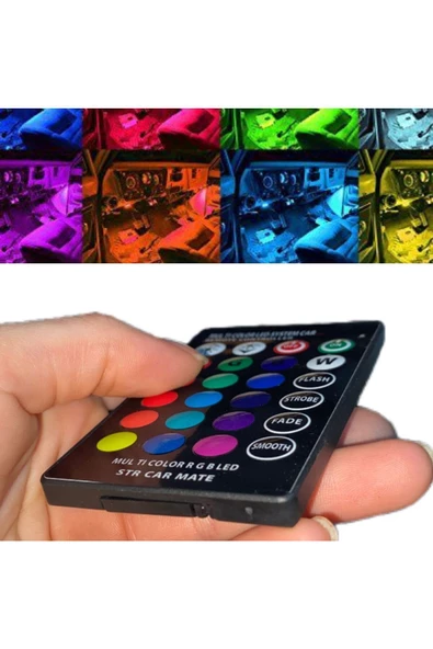 WOCA Kumandalı Çakarlı Araç Park Ampulü ( 2 Adet ) RGB Park Stop ampulü - 3
