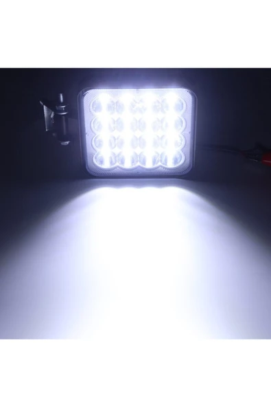 Universal Off Road Sis Farı, 16 Led Kare Çalışma Lambası 1 Adet 12-24v, 48w - 3