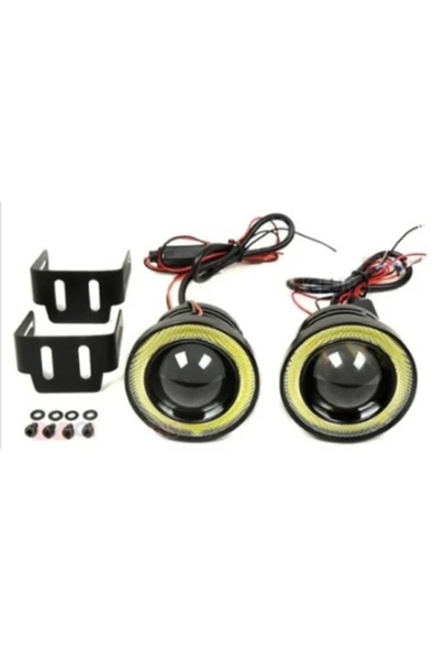 Tiger Marketing Universal Mercekli Beyaz Angel Led Sis Farı, 89 Mm Uyumlu