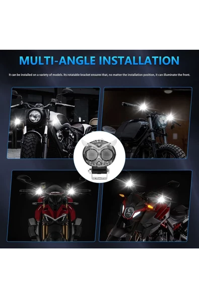 Tiger Marketing Baykuş Sis Farı Üç Modlu Sarı-Kırmızı-Beyaz Araç Motosiklet Off Road Led (1 Adet) - 4