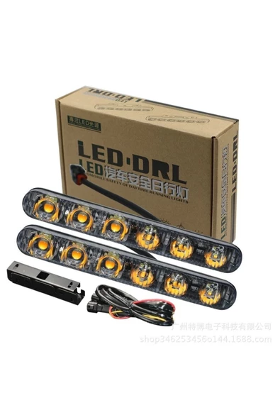 Azertaş oto aksesuar Araba Otomobil 12v Gündüz Ledi Farı Şerit Led Sinyallı