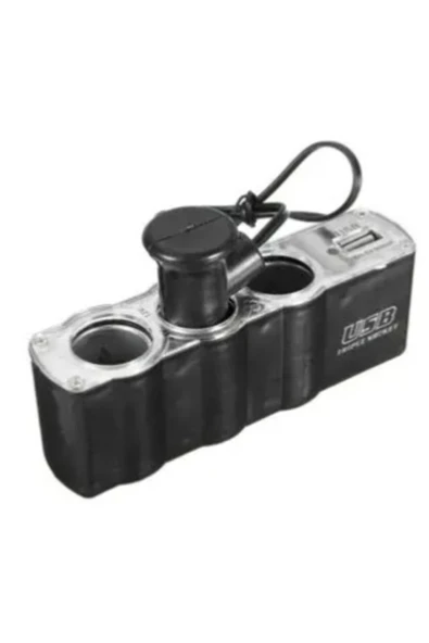 Space Araç Çakmaklık Çoğaltıcı Usb Araba Çakmak Soket Çoklayıcı Şarj - 2