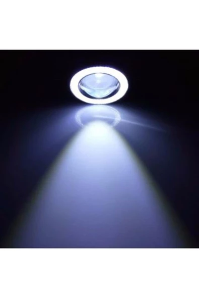 SAHLAN 76 Mm Beyaz Mercekli Angel Led Halkalı Sis Far Metal Gövde - 3