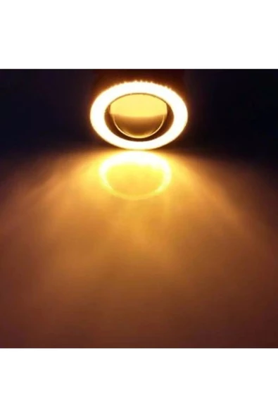 Tiger Marketing 89 Mm Turuncu Mercekli Angel Led Halkalı Sis Far Metal Gövde Uyumlu