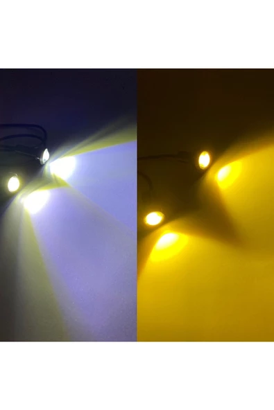 AYDIN TUNİNG Beyaz Turuncu Çift Renk Kartalgöz Ayna Altı Led