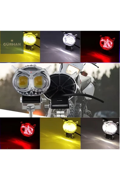 GÜRHAN SHOP Baykuş Ikili Sis Farı (2 Adet) 3 MODLU ! - SARI , BEYAZ , KIRMIZI