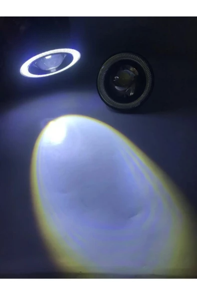 Tiger Marketing 76 Mm Buzmavi Uyumlu Mercekli Angel Led Halkalı Sis Far Metal Gövde - 2