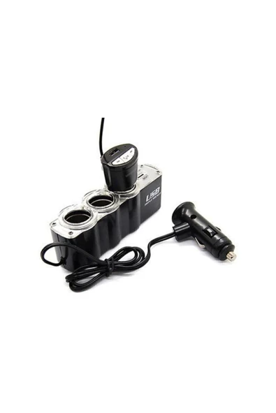 WOZLO 3 Port  1 Usb Oto Araç Çakmaklık Çoğaltıcı Çoklayıcı Hub - 2