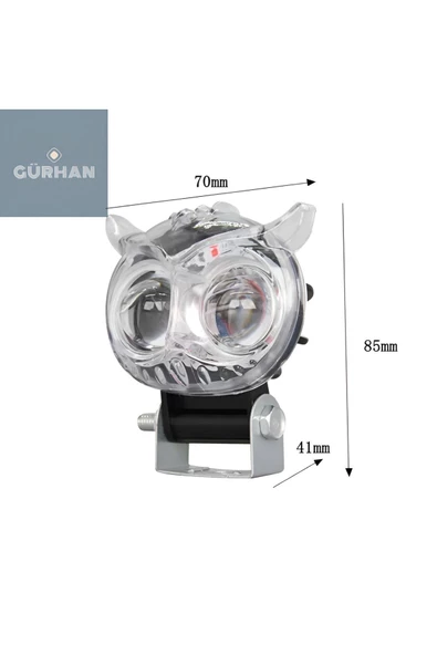 GÜRHAN SHOP Baykuş Sis Farı 1 Adet 3 Modlu Sarı Beyaz Kırmızı Universal - 5