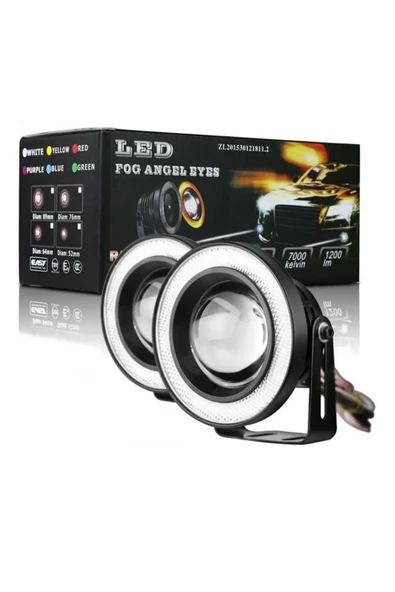Tiger Marketing 89 Mm Turuncu Mercekli Angel Led Halkalı Sis Far Metal Gövde Uyumlu - 4