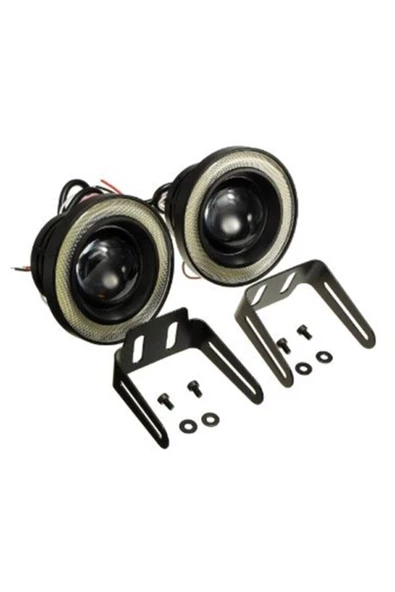 SAHLAN 89 Mm Beyaz Mercekli Angel Led Halkalı Sis Far Metal Gövde - 5