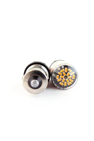 ARSVİSİON Oto Led Sinyal Ampulü Py21w Tak Kullan Ürün 144 Led Turuncu T10 8 Led Turuncu Park Ampulü Hediye - 2