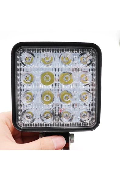 Waxen Off Road Sis Farı 12-36v 16 Led Kare Çalışma Lambası Beyaz Aydınlatma - 2