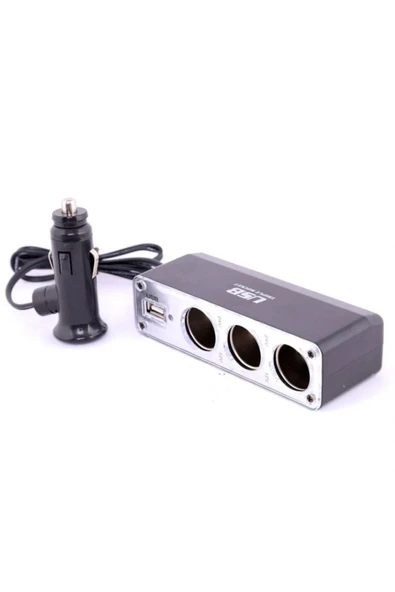 Z Tech Araç Çakmaklık Çoğaltıcı Usb Araba Çakmak Soket Çoklayıcı Usbşarj